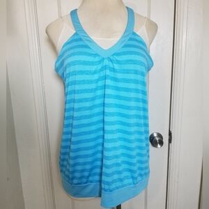 OLD NAVY ACTIVE XL blue Stripe Sleeveless Active Athletic Tank Top